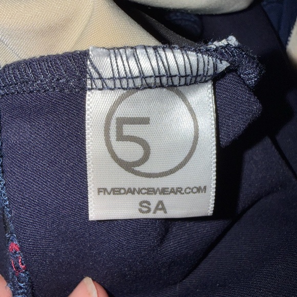 Five dance leotard - navy, maroon, and white - size small adult - Picture 3 of 3